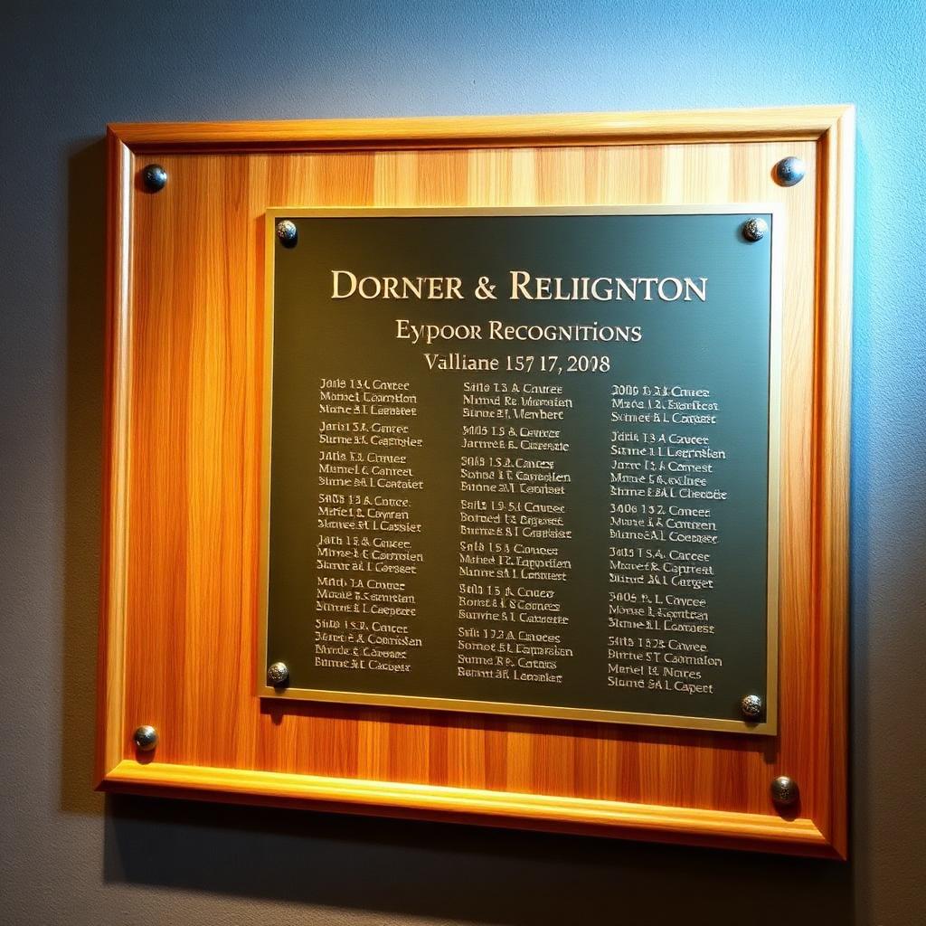 Donor recognition plaque