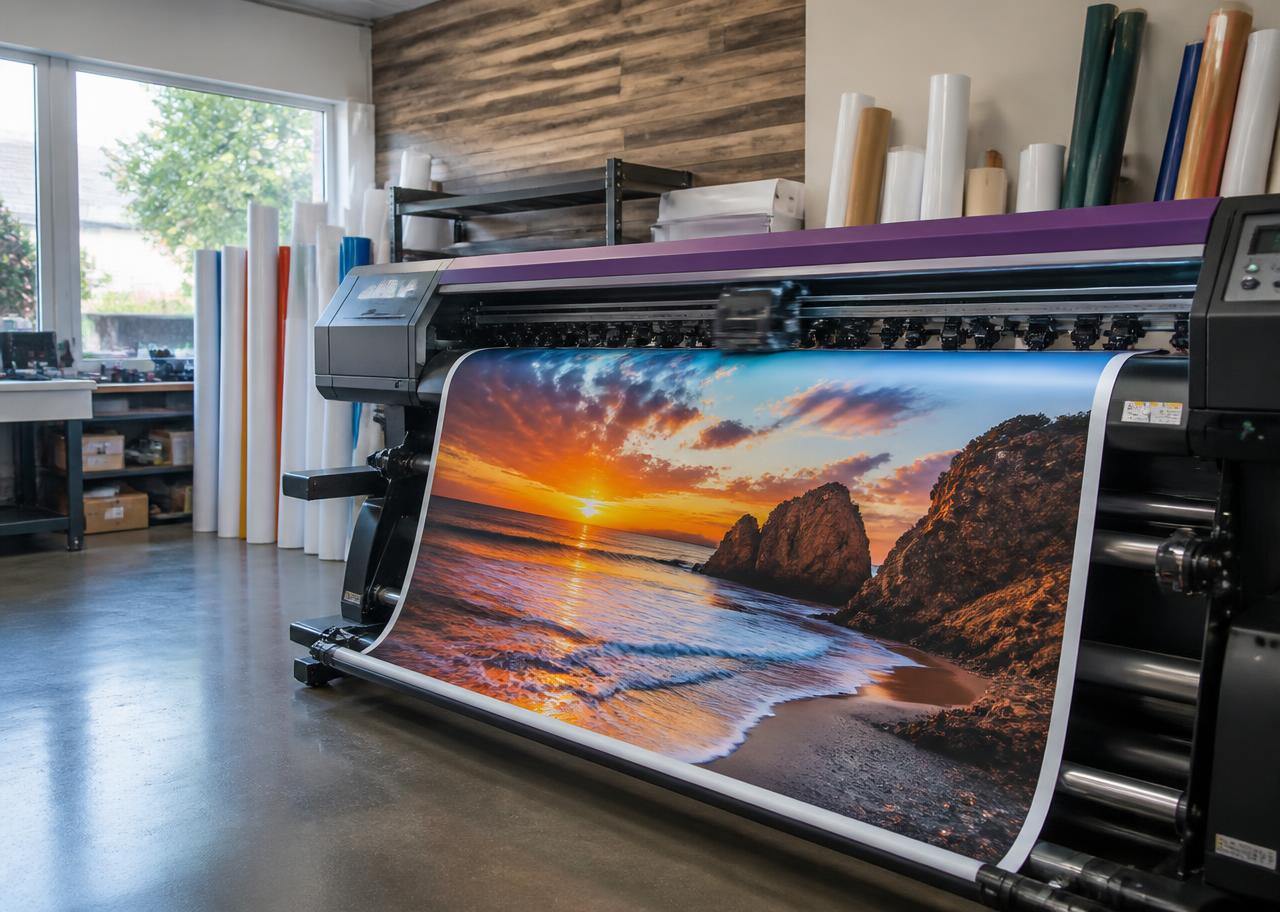 Large-format printing production in progress