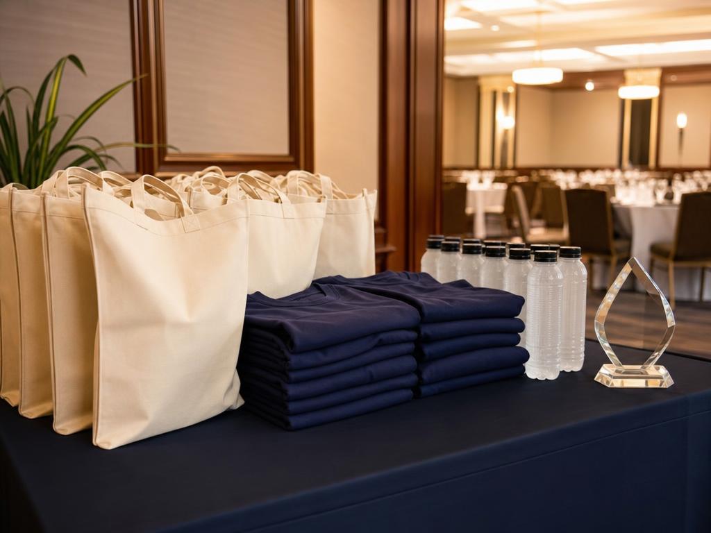 Nonprofit event table with branded materials